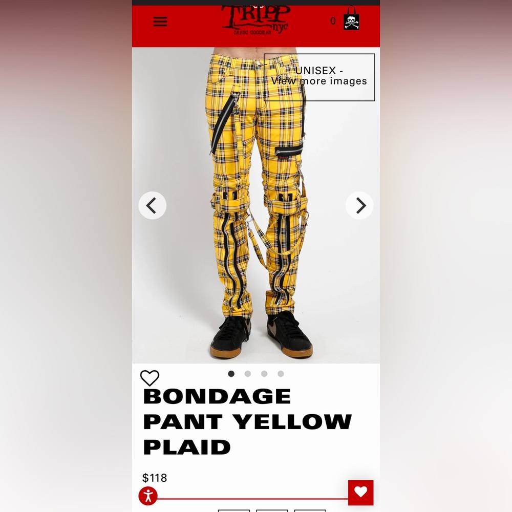 Tripp NYC Yellow Plaid Cargo Pants